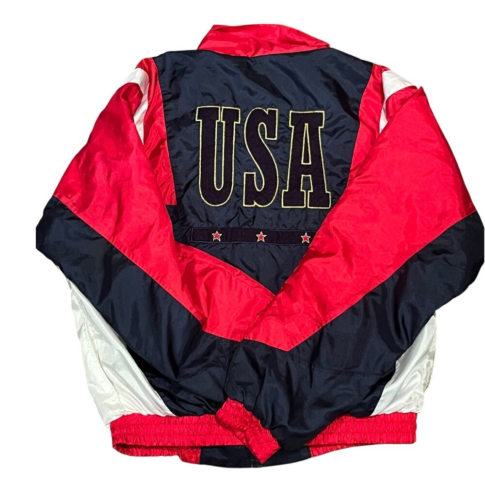 Vintage MacGregor Windbreaker Jacket USA Patriotic Colorblock Athletics Size M